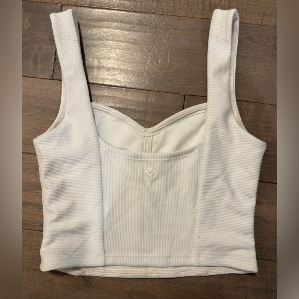 White Ribbed Women's Top - Picture 3 of 6